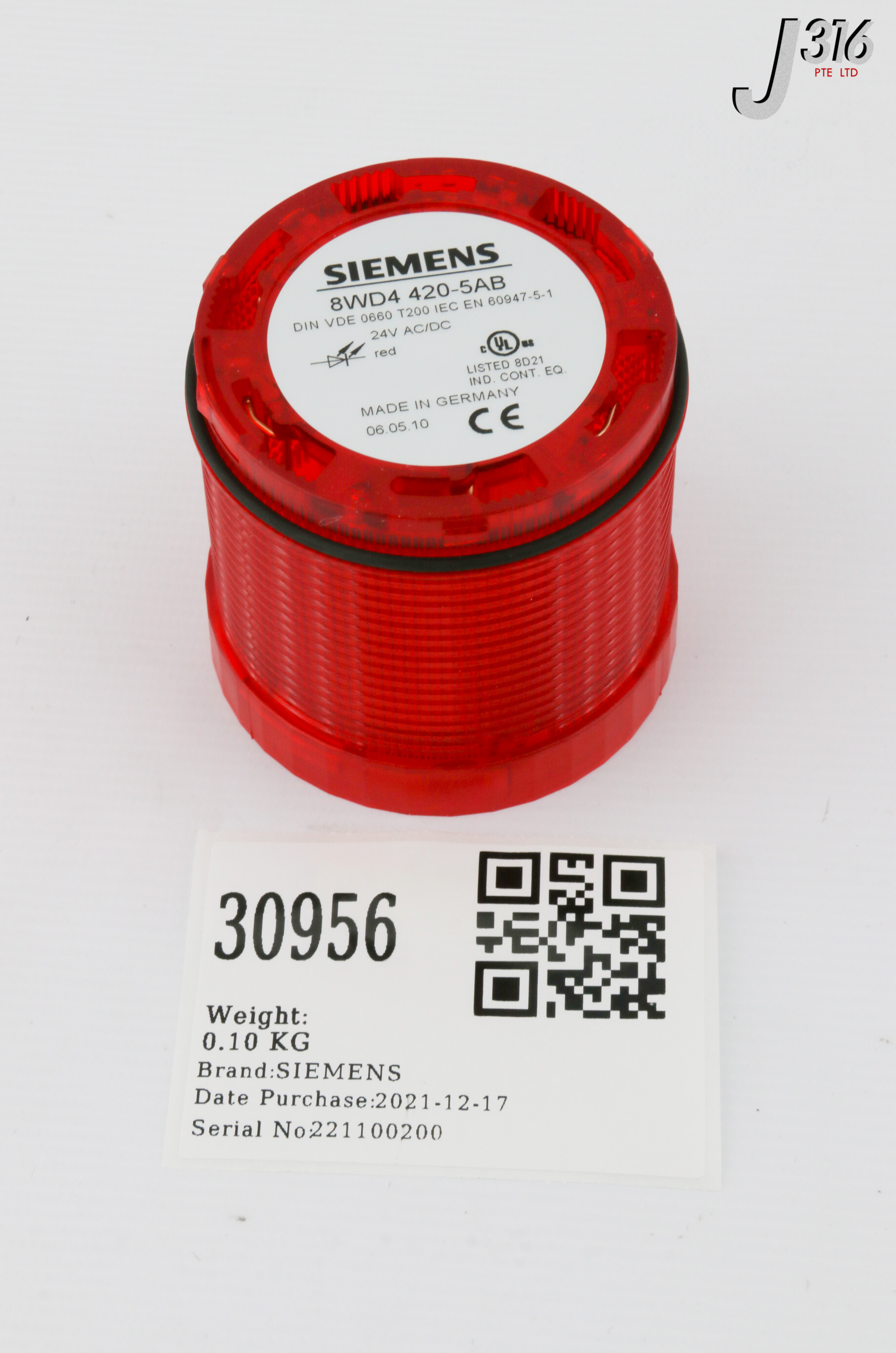 専用　ベスト 30956 SIEMENS LED, 24V AC/DC, RED (NEW) 8WD4 420-5AB | eBay